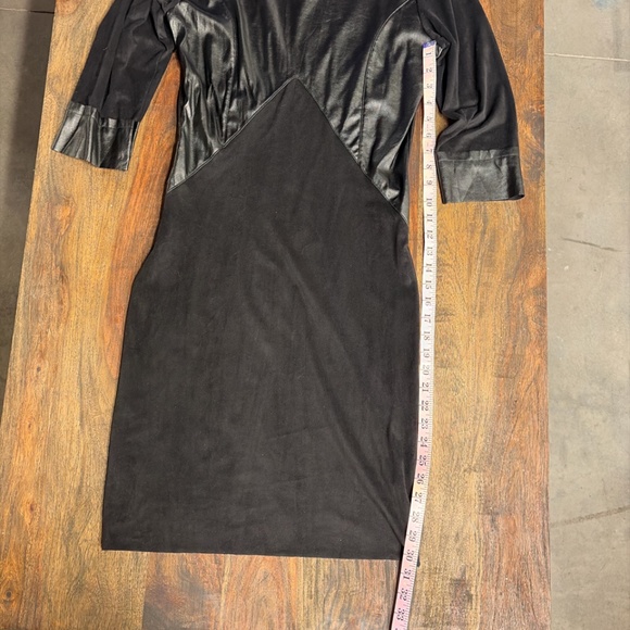 Viviana Gabeiras Faux Leather Contrast Dress | Black | Size S | Bodycon Cocktail - Picture 4 of 6
